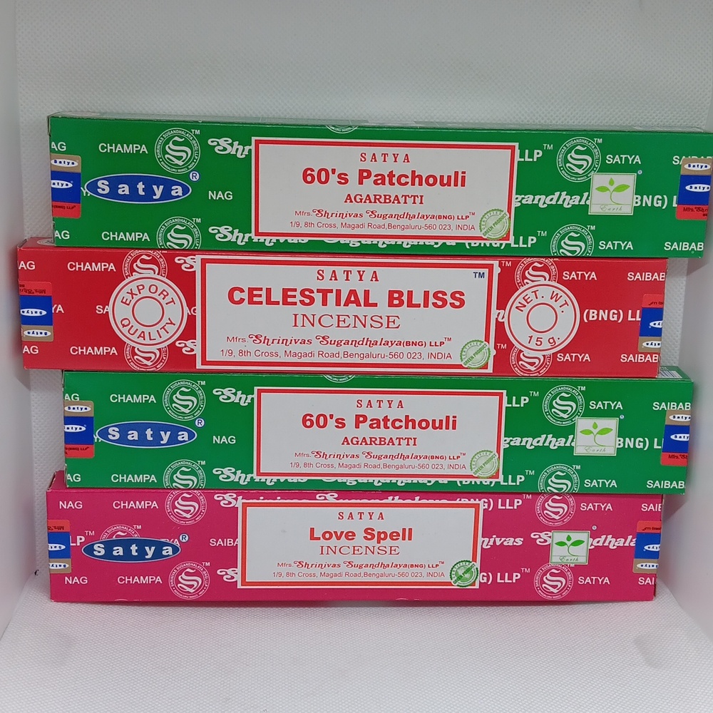 60's Patchouli, Celestial Bliss, & Love Spell incense sticks